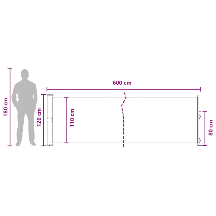 Utfällbar Sidomarkis 117 X 600 Cm Polyester Rektangulär