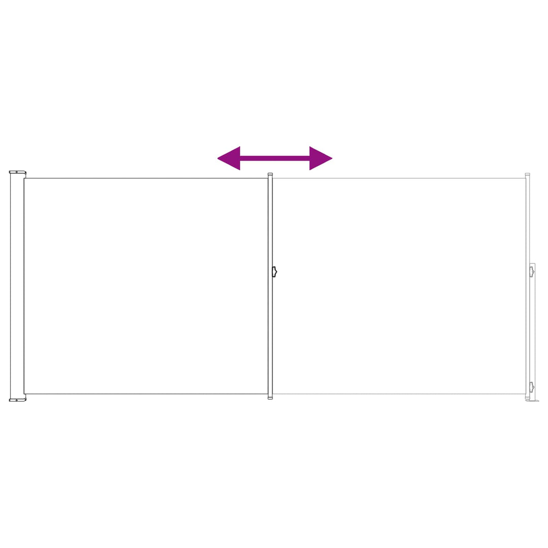 Utfällbar Sidomarkis 200 X 600 Cm Polyester Rektangulär Taupe
