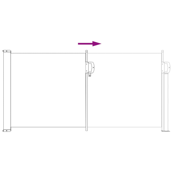 Utfällbar Sidomarkis 300 X 100 Cm Polyester Rektangulär Sand