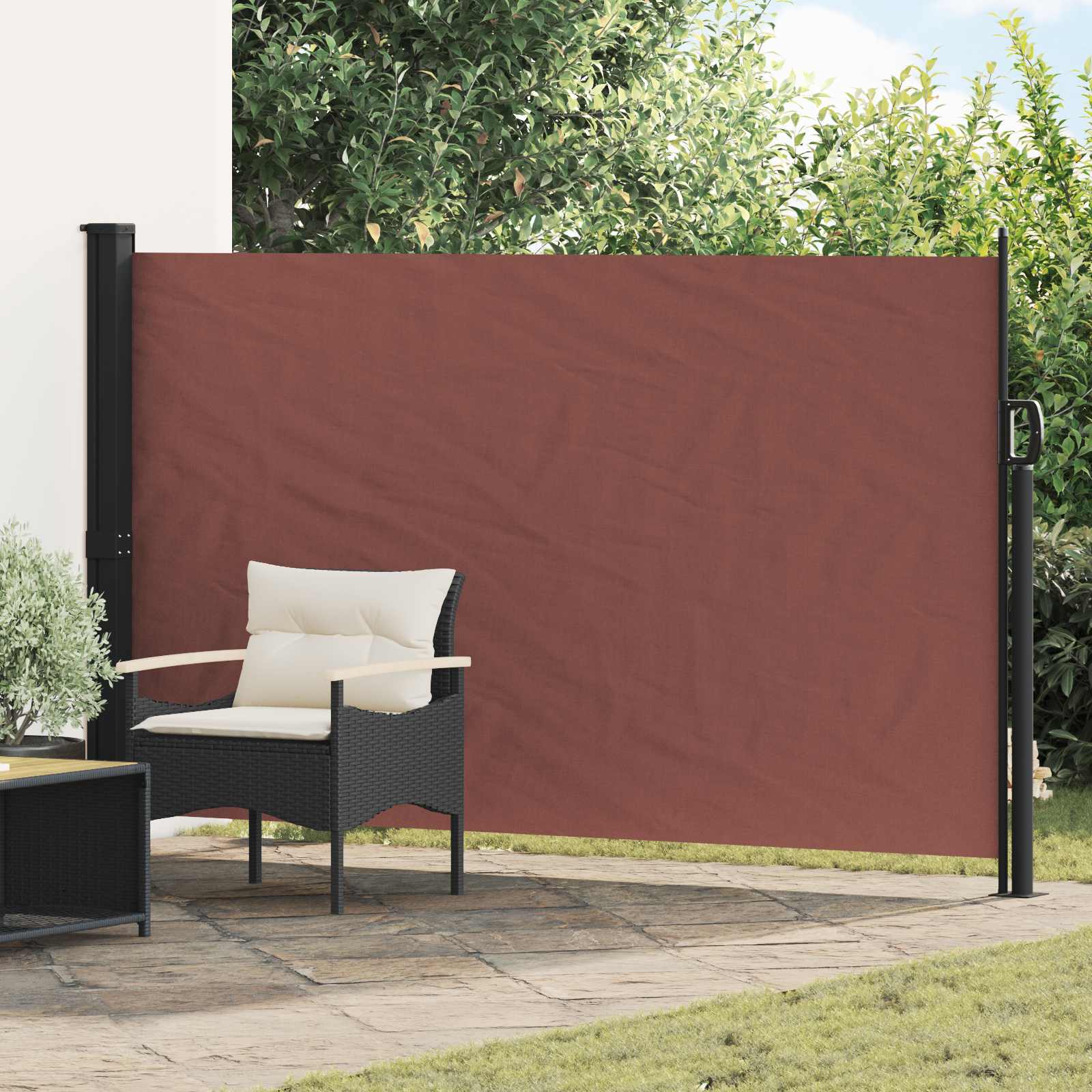 Utfällbar Sidomarkis 300 X 170 Cm Polyester Rektangulär Brun