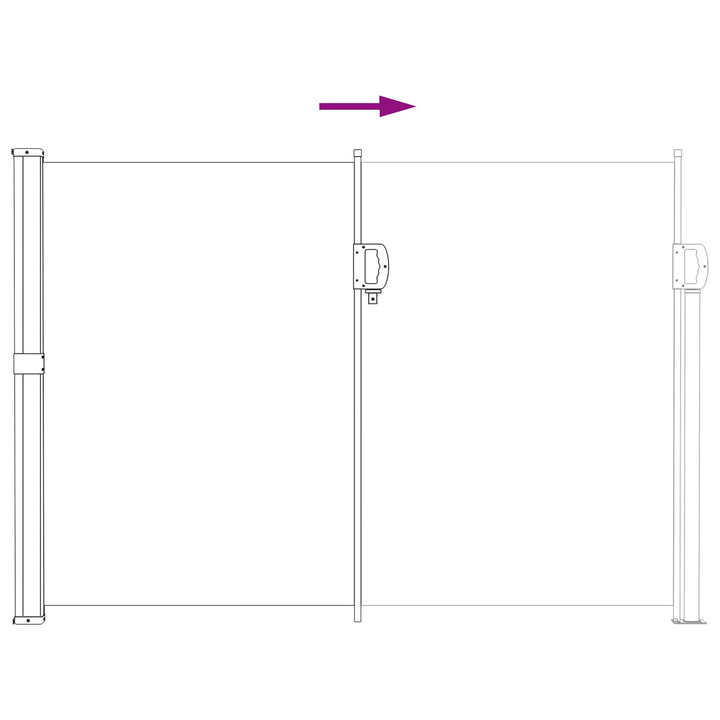 Utfällbar Sidomarkis 300 X 170 Cm Polyester Rektangulär Brun
