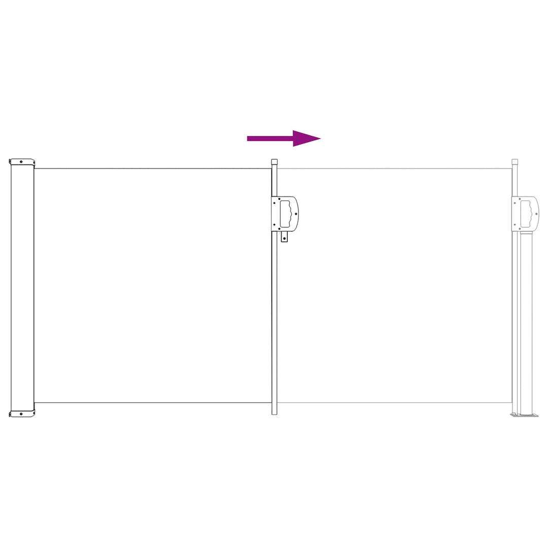 Utfällbar Sidomarkis 500 X 100 Cm Polyester Rektangulär Grå
