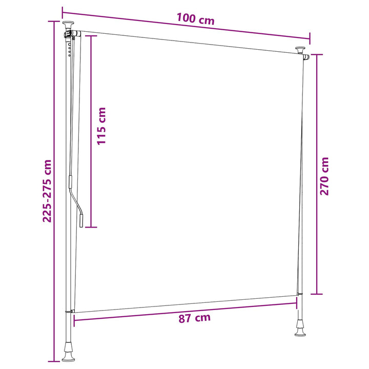 Utomhus Rullgardin Flerfärgsdesign 100 X 270 Cm