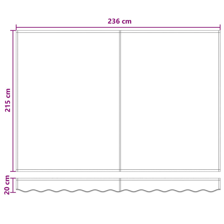 Markisväv Ljusgrå Och Vit. 2,5 X 2 M Polyester