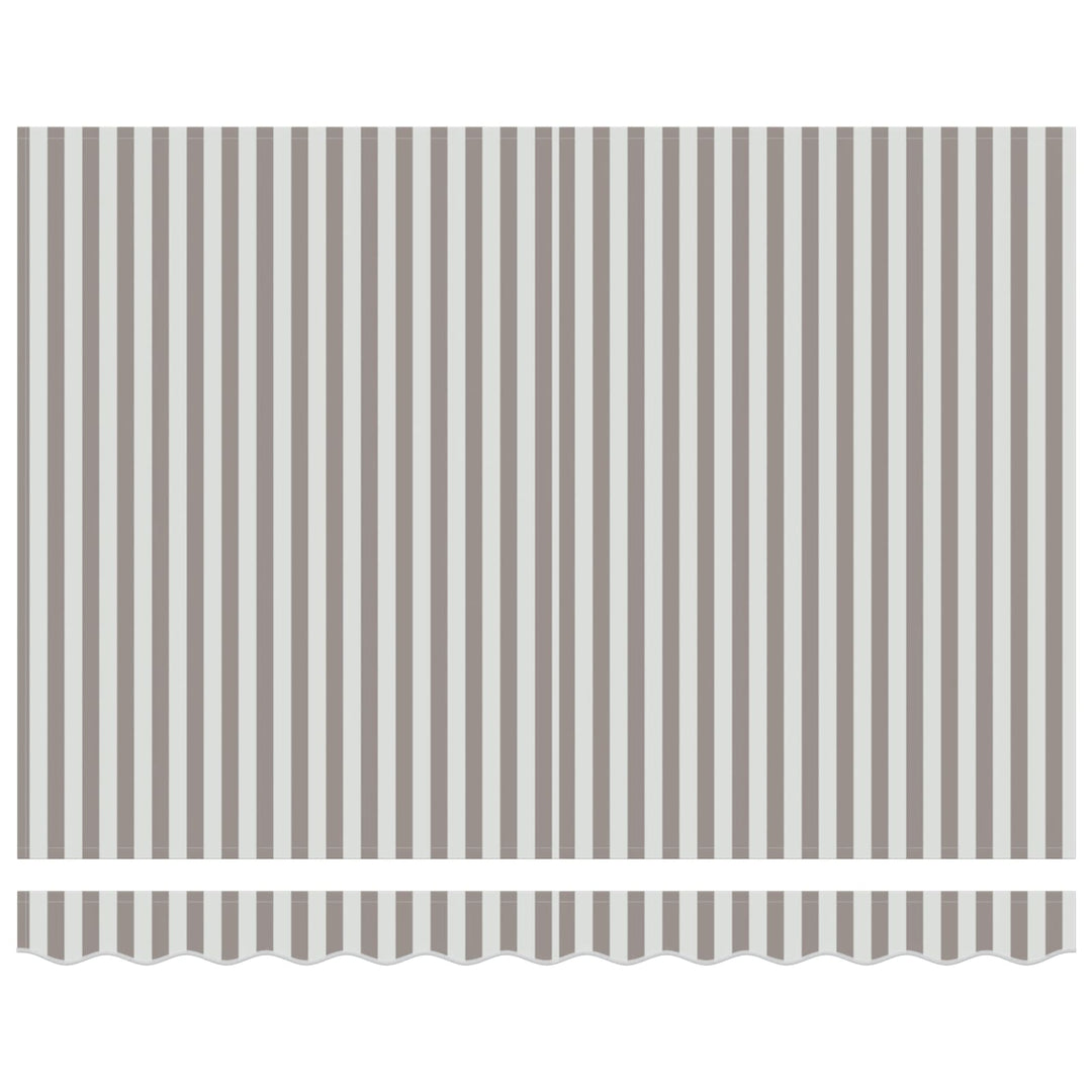 Markisväv Ljusgrå Och Vit. 5 X 3 M Polyester