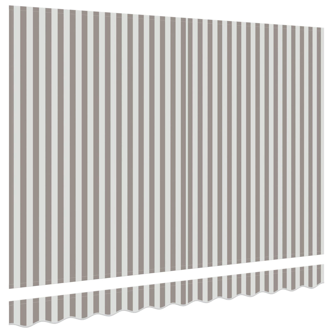 Markisväv Ljusgrå Och Vit. 5 × 3,5 M Polyester