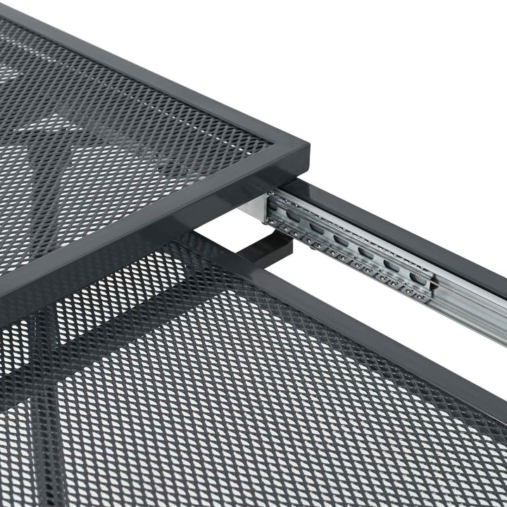 Utbyggbart Mesh Matbord Antracit 212 X 90 X 76 Cm Stål