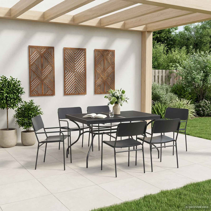 Utbyggbart Mesh Matbord Antracit 212 X 90 X 76 Cm Stål