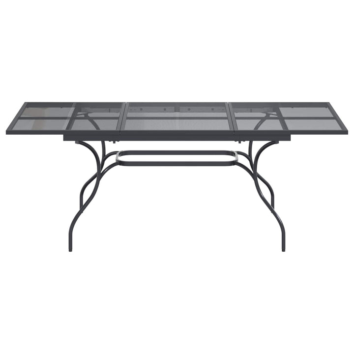 Utbyggbart Mesh Matbord Antracit 212 X 90 X 76 Cm Stål