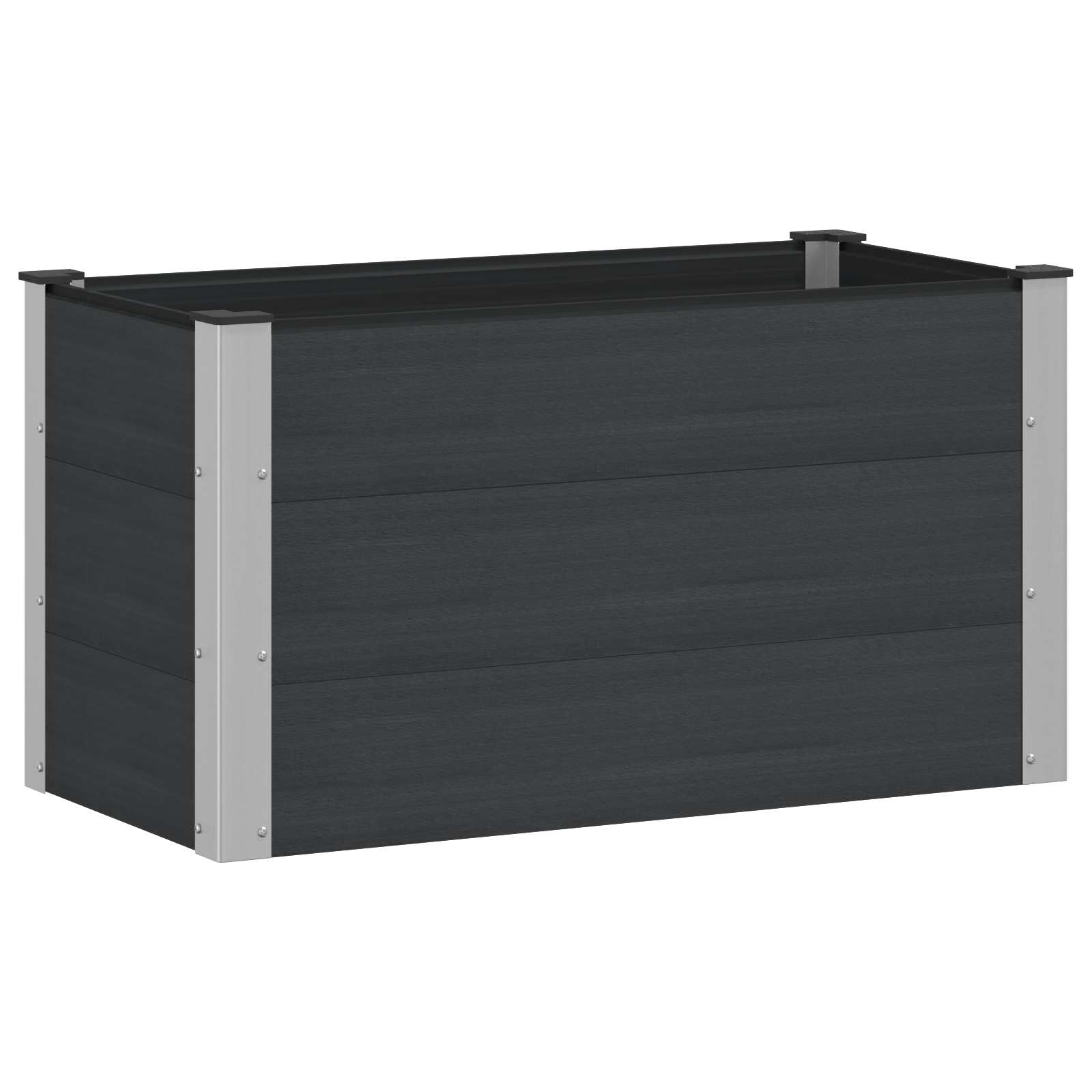 Upphöjd Odlingslåda Svart 100 X 50 X 54 Cm Wpc Och Aluminium