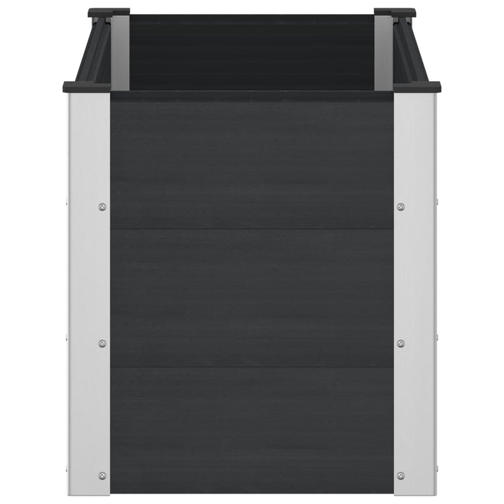 Upphöjd Odlingslåda Svart 100 X 50 X 54 Cm Wpc Och Aluminium