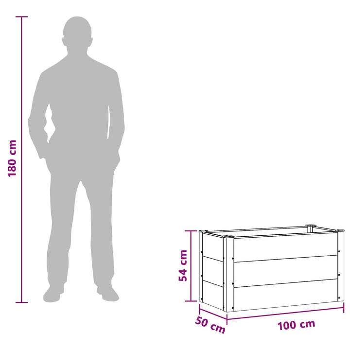Upphöjd Odlingslåda Svart 100 X 50 X 54 Cm Wpc Och Aluminium