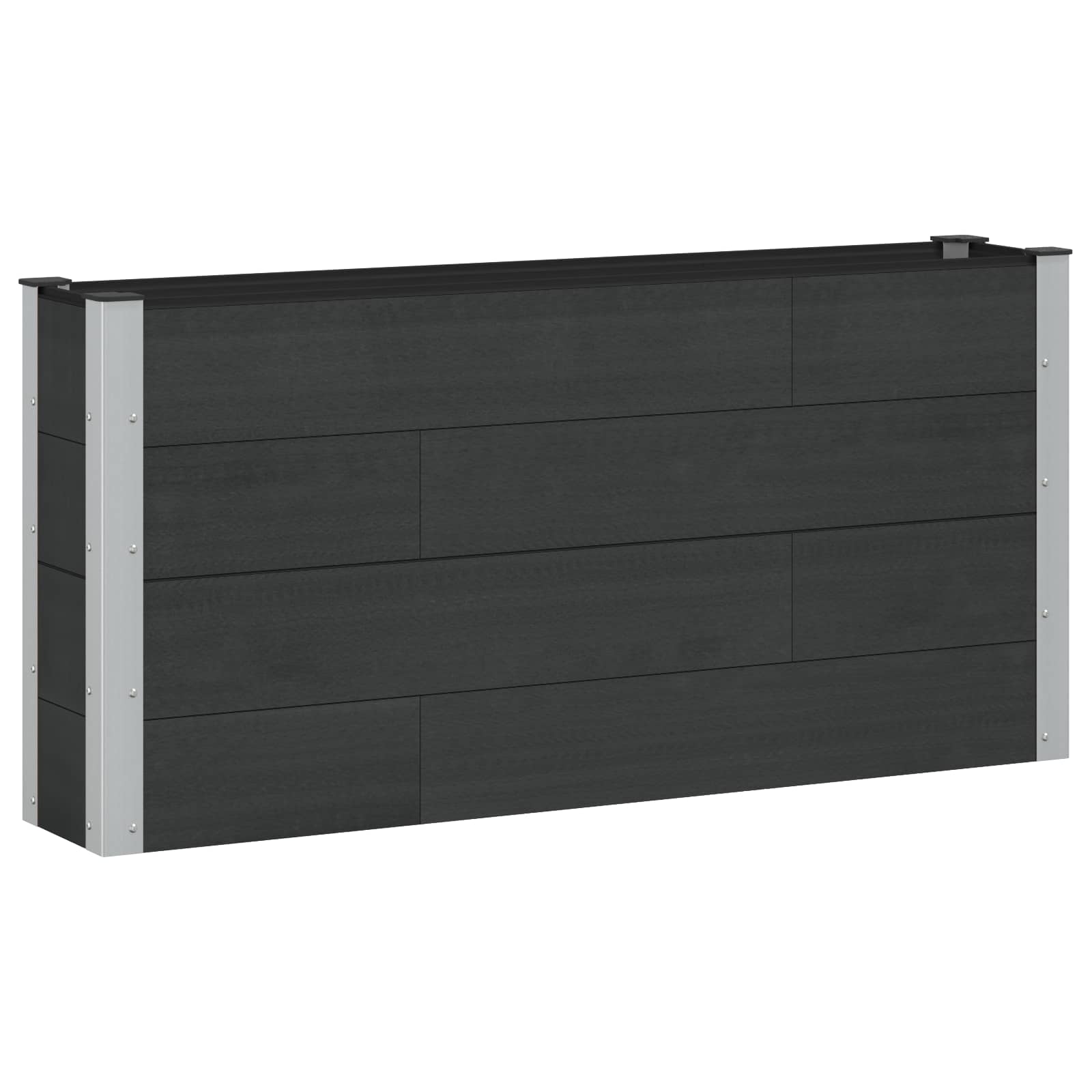 Upphöjd Odlingslåda Svart 150 X 30 X 72 Cm Wpc Och Aluminium