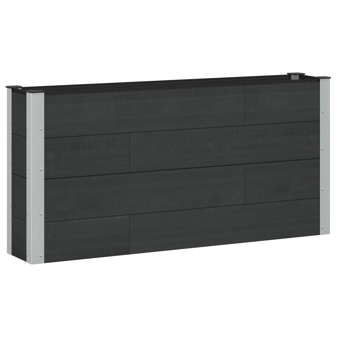 Upphöjd Odlingslåda Svart 150 X 30 X 72 Cm Wpc Och Aluminium
