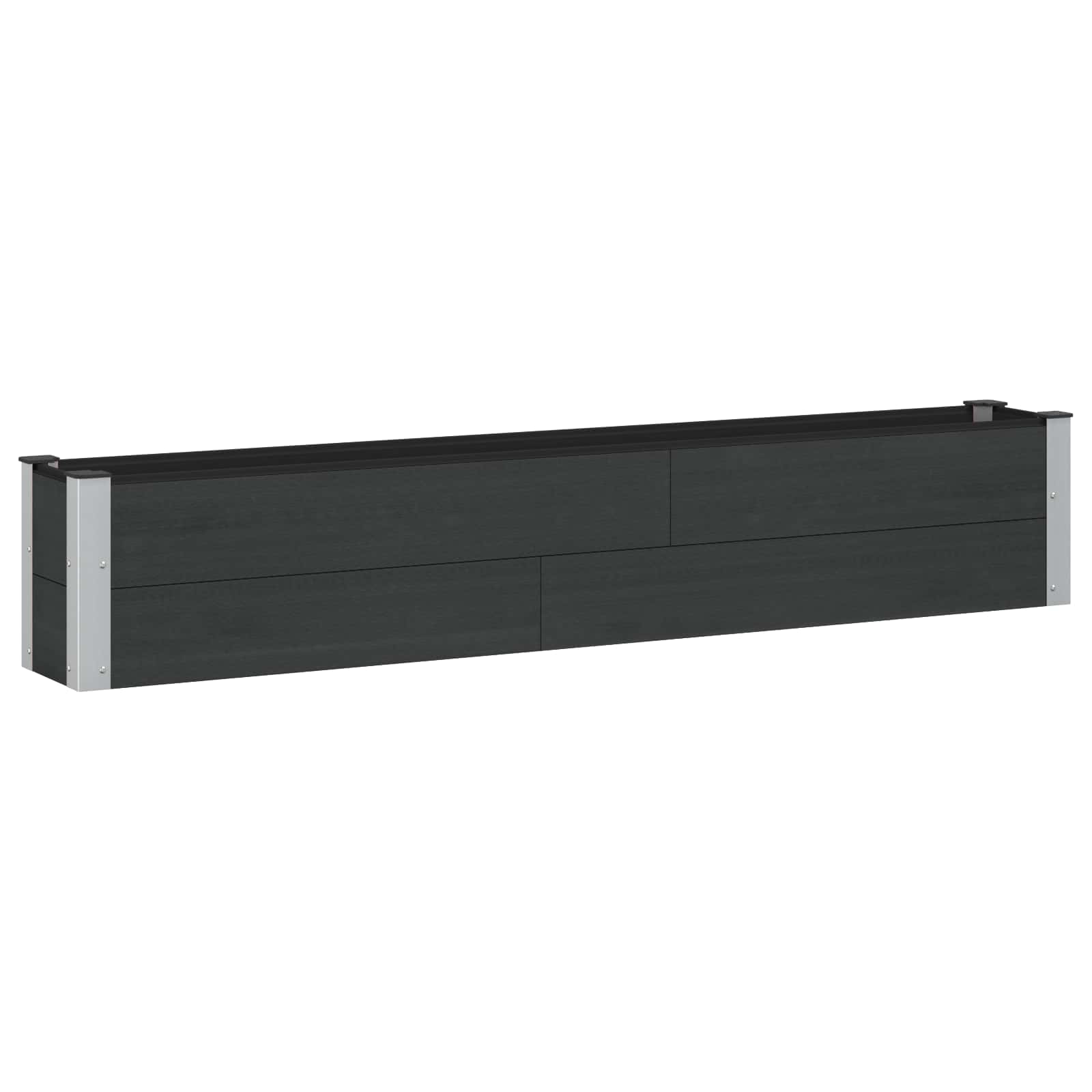 Upphöjd Odlingslåda Svart 200 X 30 X 36 Cm Wpc Och Aluminium