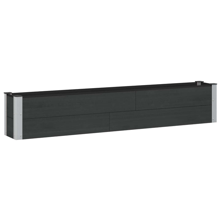 Upphöjd Odlingslåda Svart 200 X 30 X 36 Cm Wpc Och Aluminium