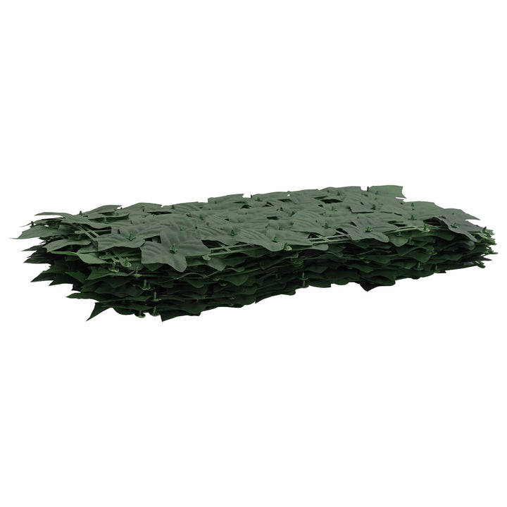 Balkongskärm Med Löv Mörkgrön 200 X 75 Cm Polyeten Och Tyg