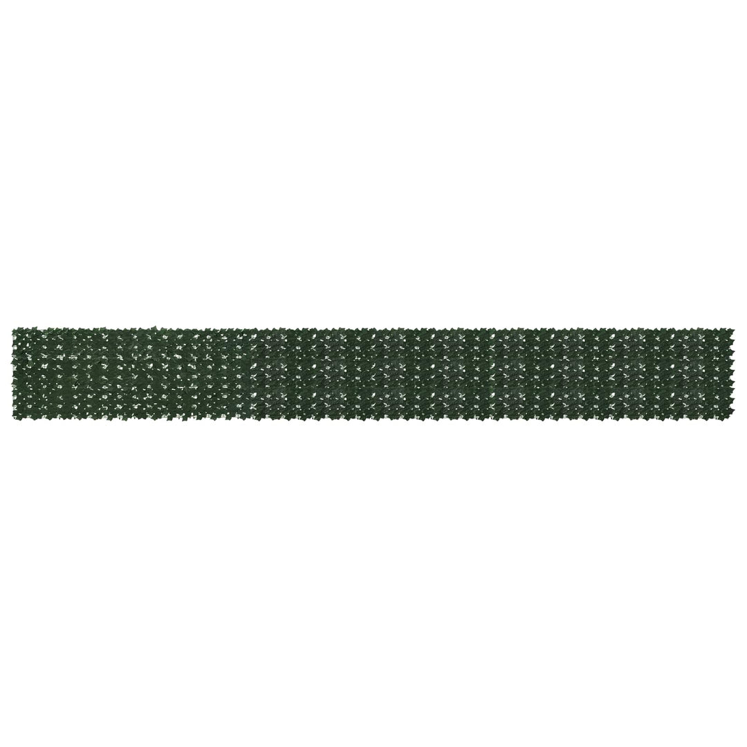 Balkongskärm Med Löv Mörkgrön 600 X 75 Cm Polyeten Och Tyg