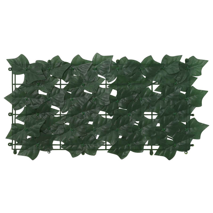 Balkongskärm Med Löv Mörkgrön 600 X 75 Cm Polyeten Och Tyg