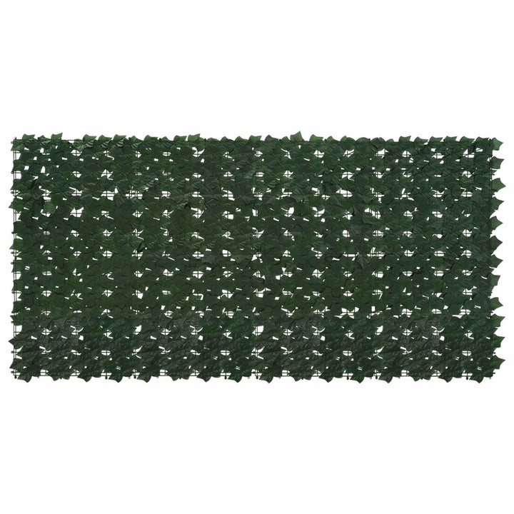 Balkongskärm Med Löv Mörkgrön 200 X 100 Cm Polyeten Och Tyg