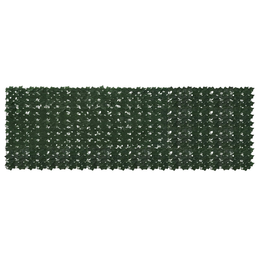 Balkongskärm Med Löv Mörkgrön 300 X 100 Cm Polyeten Och Tyg