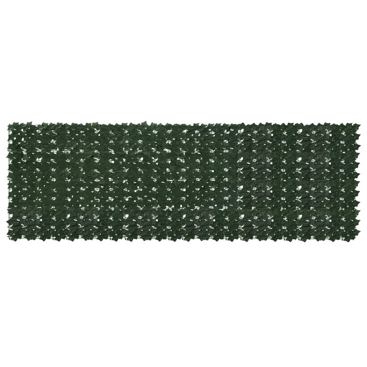 Balkongskärm Med Löv Mörkgrön 300 X 100 Cm Polyeten Och Tyg