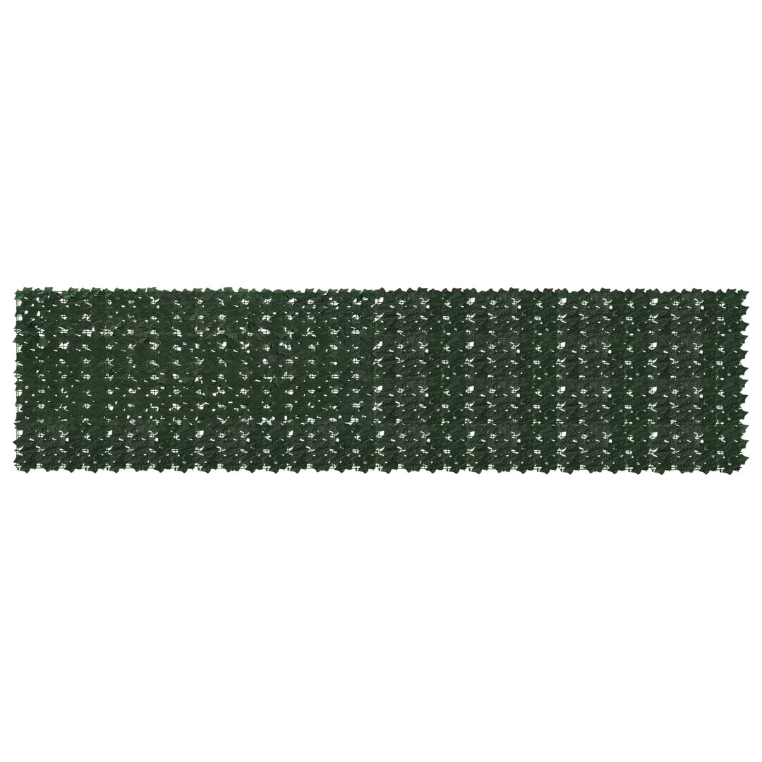 Balkongskärm Med Löv Mörkgrön 400 X 100 Cm Polyeten Och Tyg