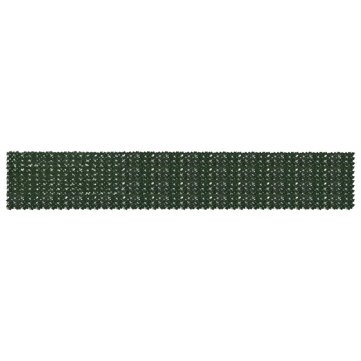 Balkongskärm Med Löv Mörkgrön 600 X 100 Cm Polyeten Och Tyg