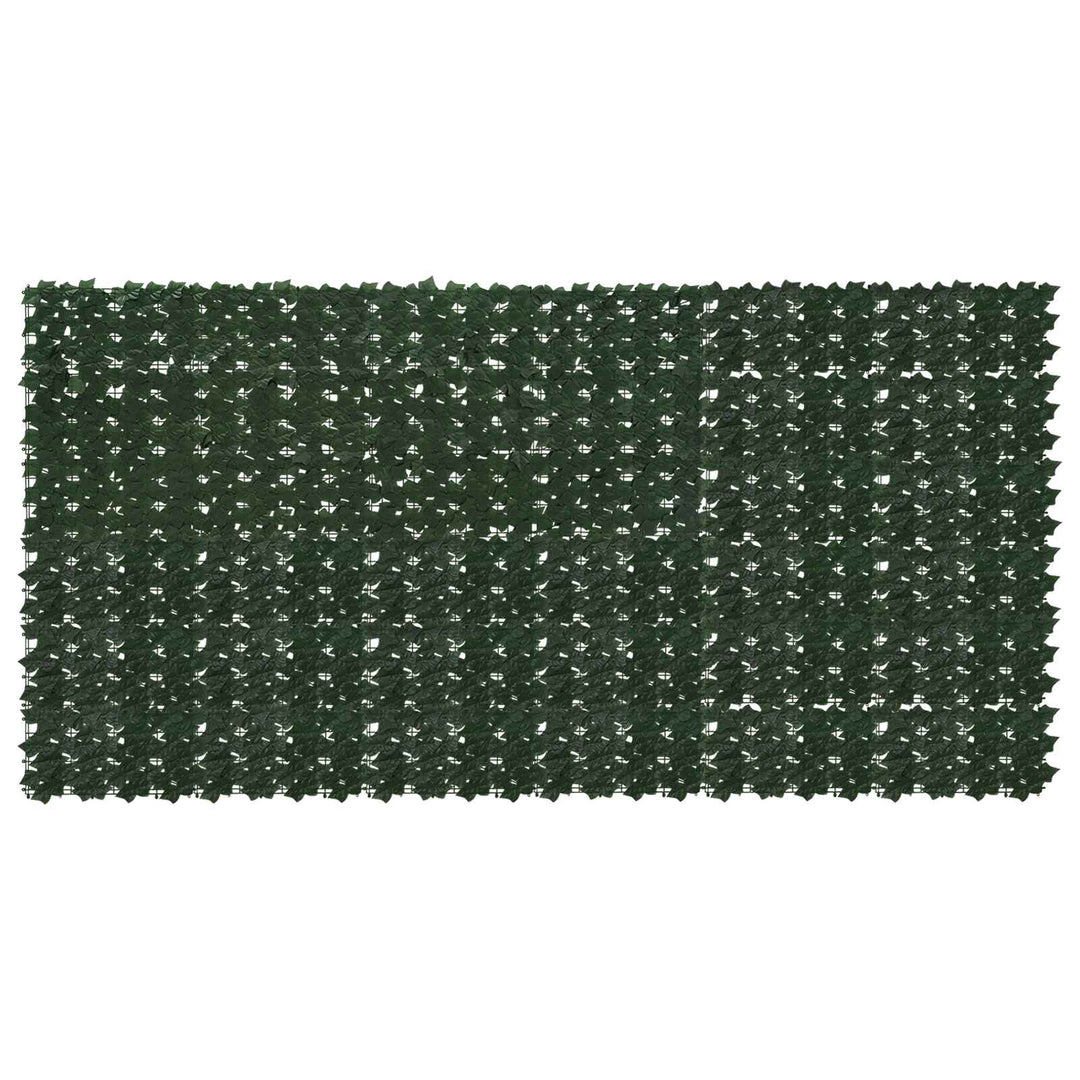 Balkongskärm Med Löv Mörkgrön 300 X 150 Cm Polyeten Och Tyg