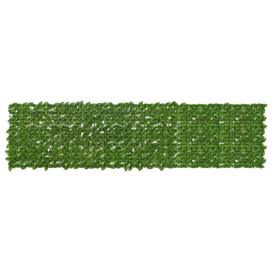 Balkongskärm Med Löv Grön Och Gul 300 X 75 Cm Polyeten Och Tyg