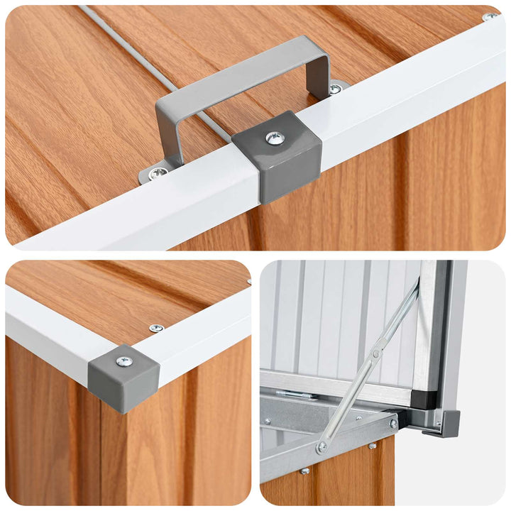 Utomhusförvaringslåda Galvaniserat Stål 150 X 101 X 91 Cm Trä