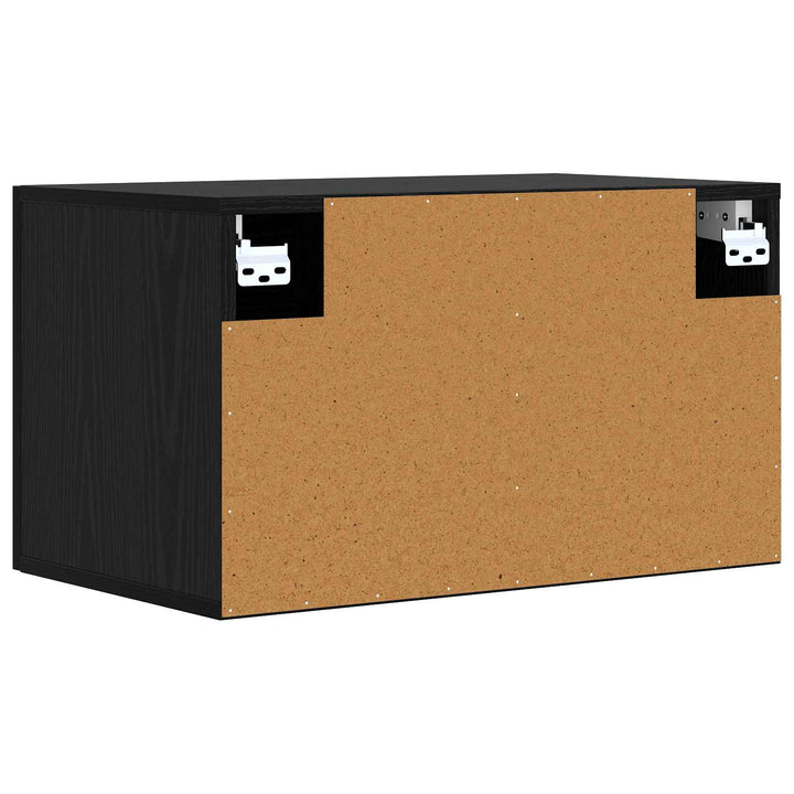 Väggskåp Svart Ek 60 X 36,5 X 35 Cm Konstruerat Trä