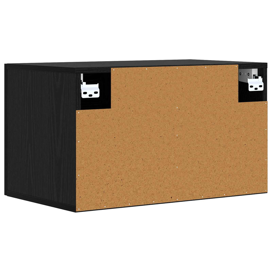 Väggskåp Svart Ek 60 X 36,5 X 35 Cm Konstruerat Trä