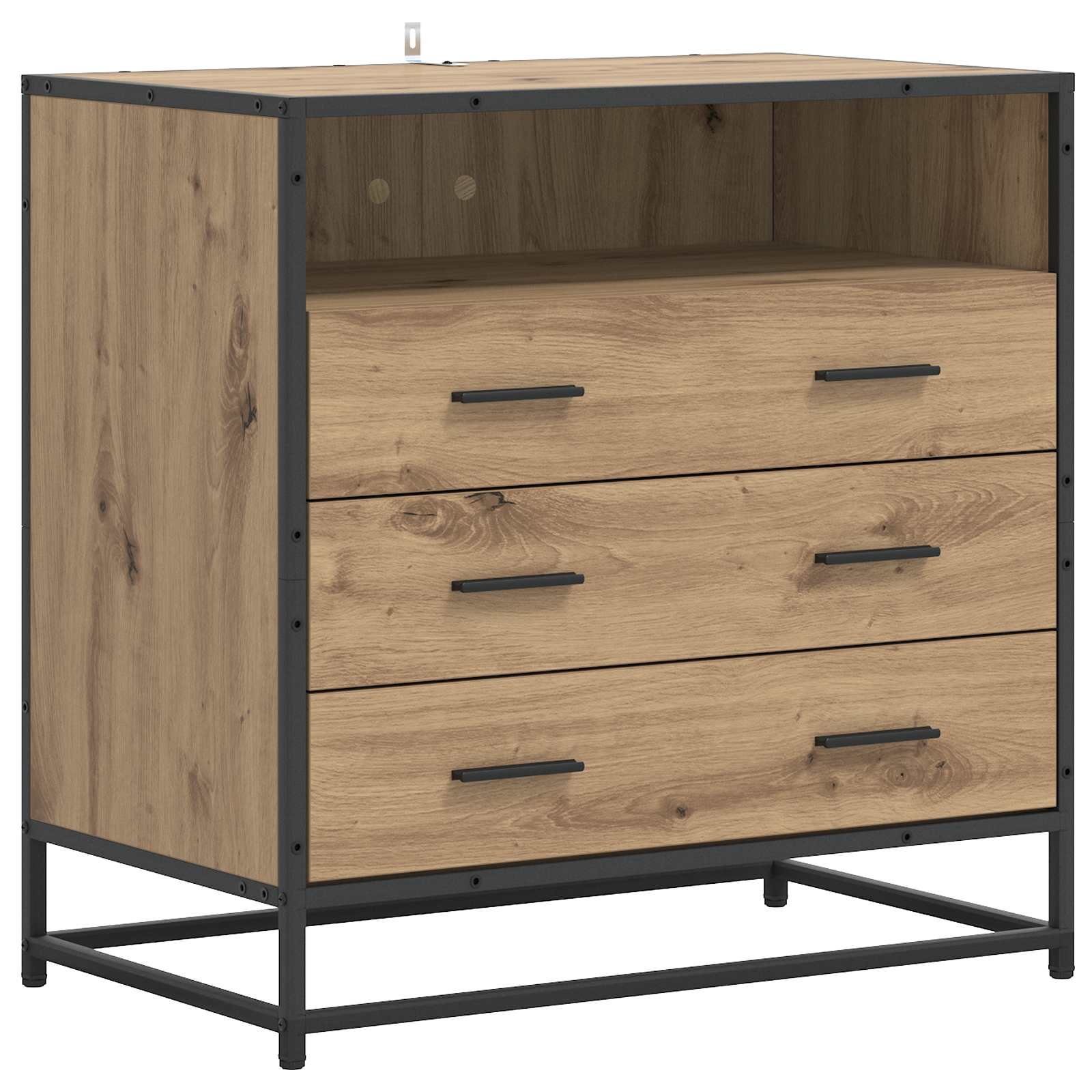 Lådans Skåp 3-Låda Artisan-Ek 70 X 41 X 70 Cm Konstruerat Trä