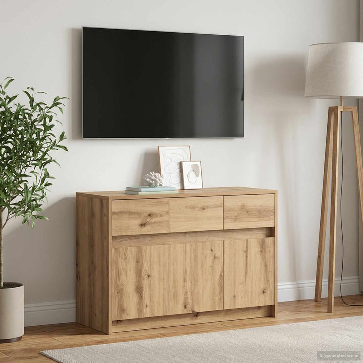 Tv-Skåp 91 X 34 X 61 Cm Artisan-Ek Konstruerat Trä