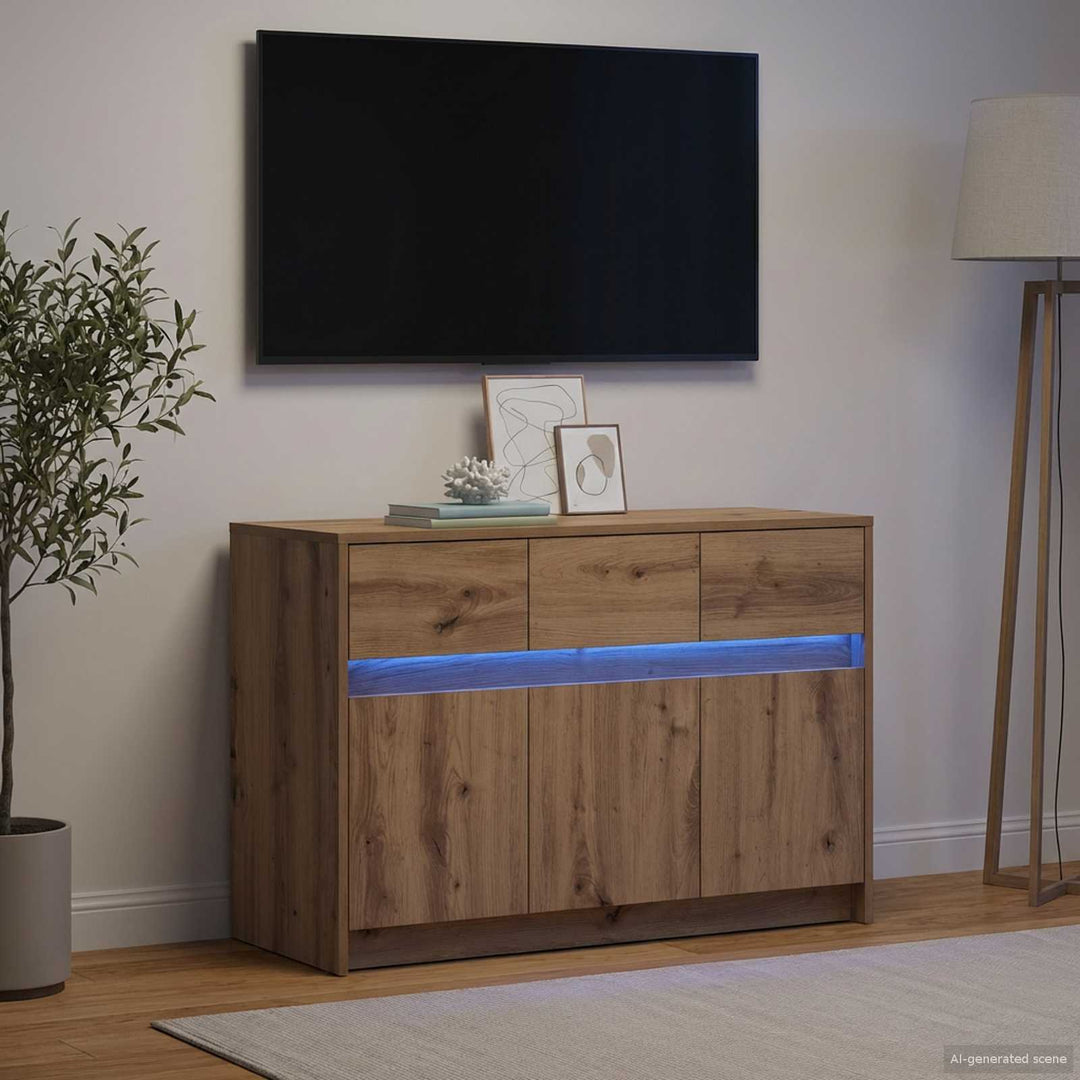 Tv-Skåp 91 X 34 X 61 Cm Artisan-Ek Konstruerat Trä