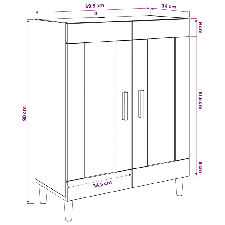 Sideboard Artisan-Ek 69,5 X 34 X 90 Cm Konstruerat Trä