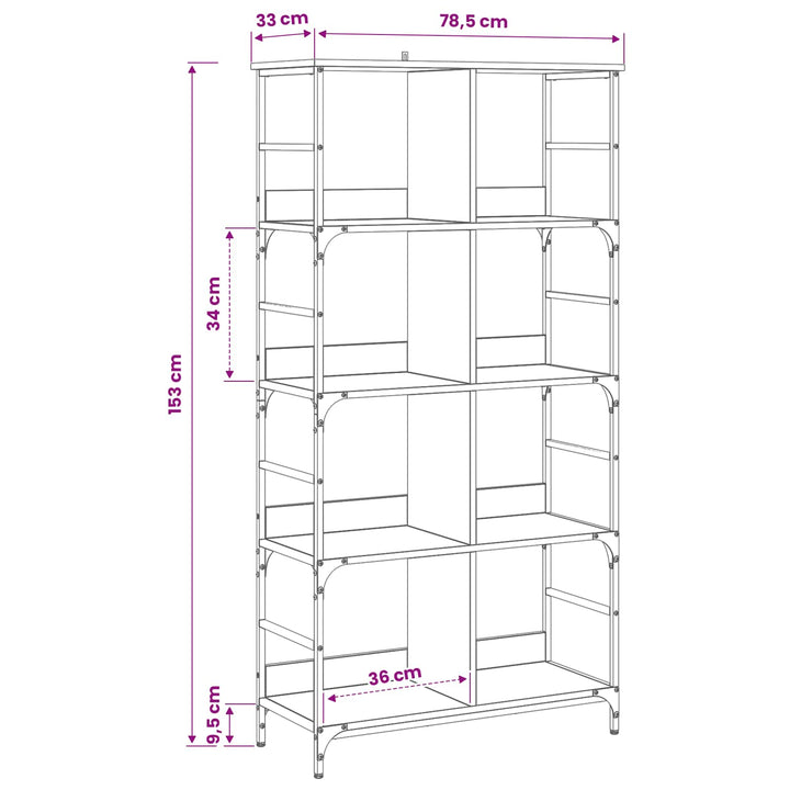 Hyllsystem 4 Nivåer 78,5 X 33 X 153 Cm Metall Pb Artisan-Ek
