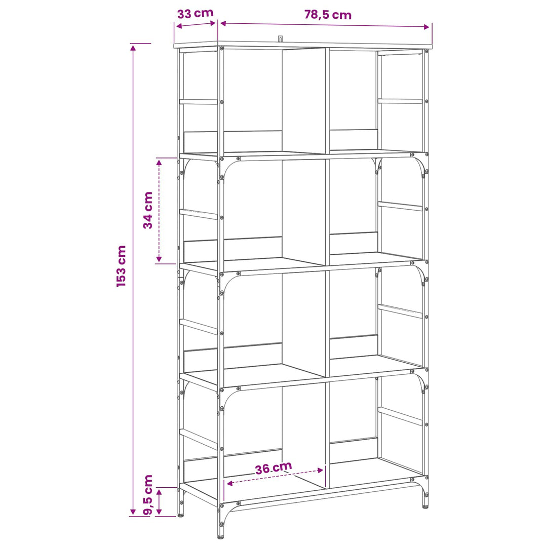 Hyllsystem 4 Nivåer 78,5 X 33 X 153 Cm Metall Pb Artisan-Ek
