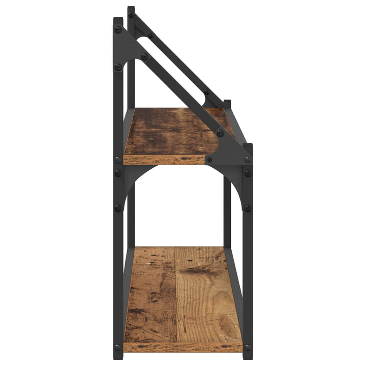 Vägg Hylla Väggmonterat Gammalt Trä 80 X 21 X 51 Cm Metall Pb