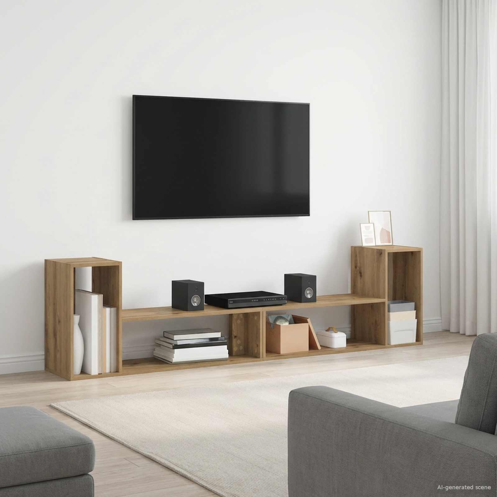 Tv-Skåp 100 X 30 X 50 Cm Artisan-Ek Konstruerat Trä
