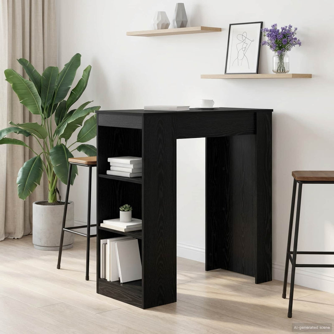 Barbord 95 X 47 X 103,5 Cm Konstruerat Trä Svart Ek