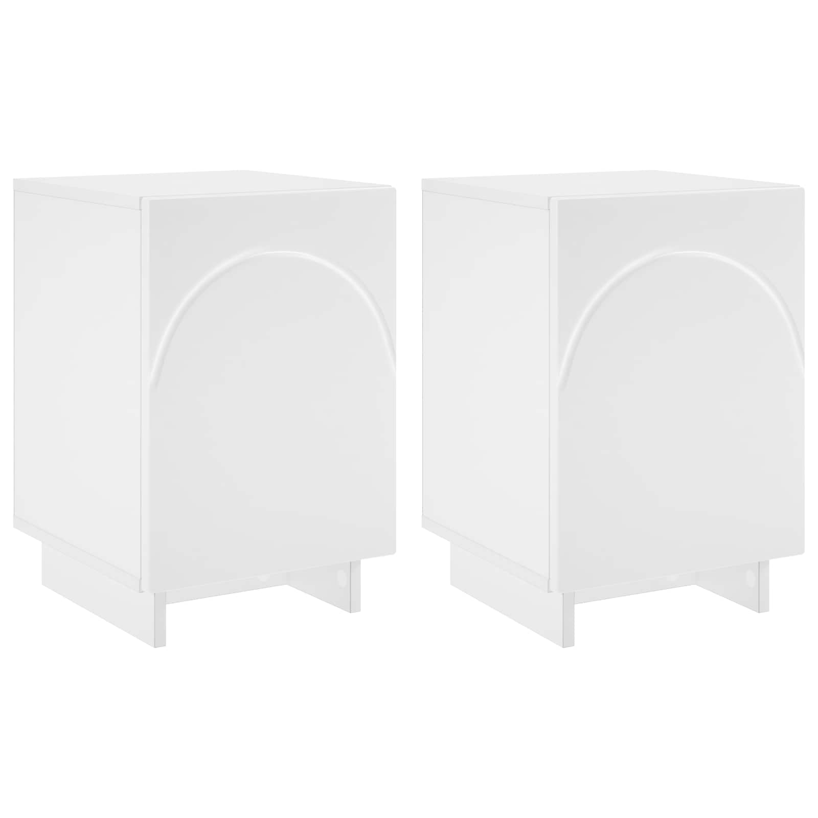 Nattduksbord 2 Pcs Vit 33,5 X 34,5 X 50 Cm Konstruerat Trä