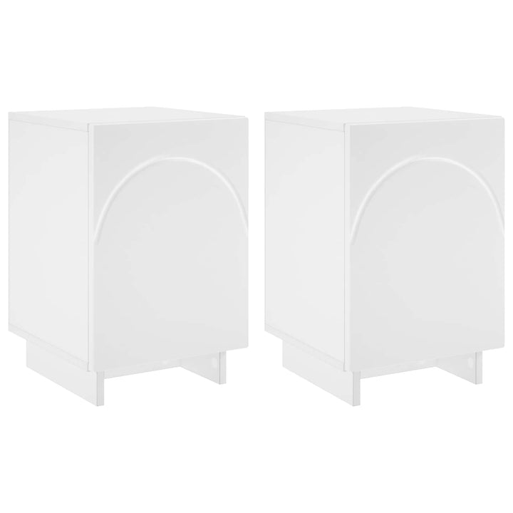 Nattduksbord 2 Pcs Vit 33,5 X 34,5 X 50 Cm Konstruerat Trä