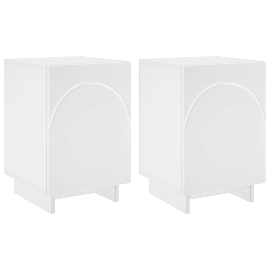Nattduksbord 2 Pcs Vit 33,5 X 34,5 X 50 Cm Konstruerat Trä