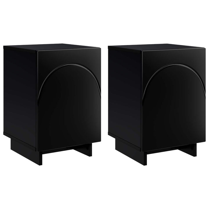 Nattduksbord 2 Pcs Svart 33,5 X 34,5 X 50 Cm Konstruerat Trä