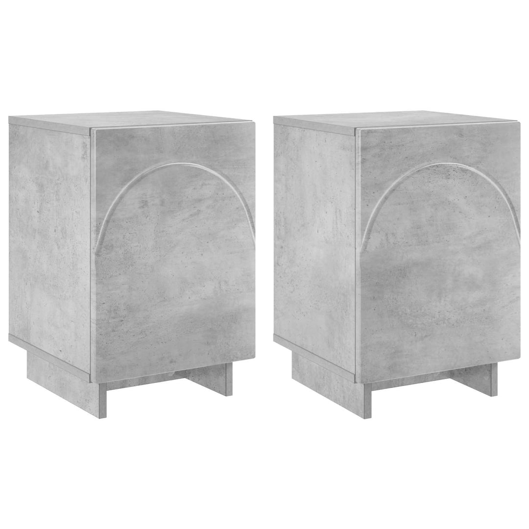 Nattduksbord 2 Pcs Betonggrå 33,5 X 34,5 X 50 Cm