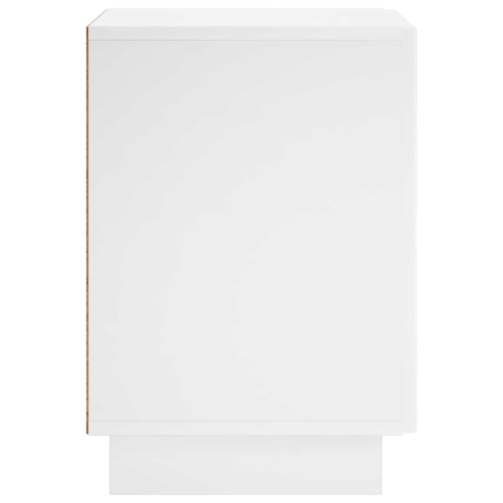 Nattduksbord Vit Högglans 33,5 X 34,5 X 50 Cm Konstruerat Trä