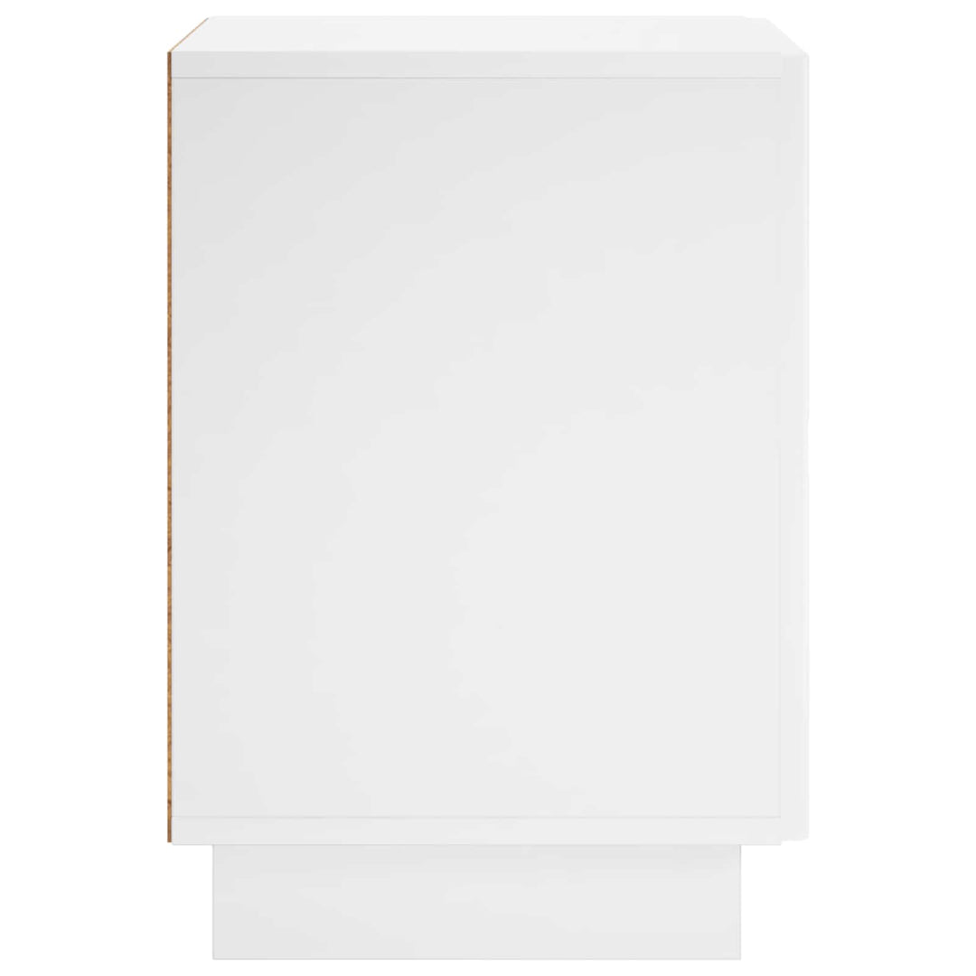 Nattduksbord Vit Högglans 33,5 X 34,5 X 50 Cm Konstruerat Trä