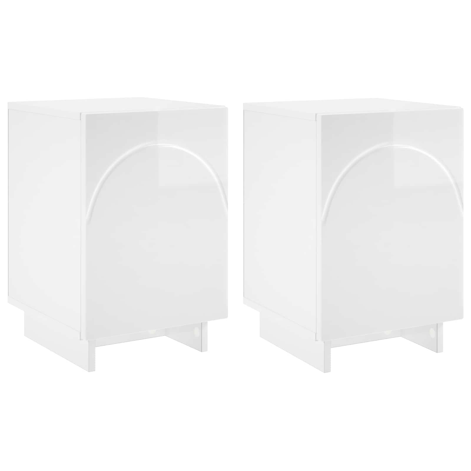 Nattduksbord 2 Pcs Vit Högglans 33,5 X 34,5 X 50 Cm